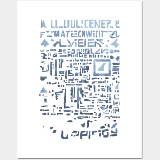 strange alien text pattern on Tshirt Posters and Art